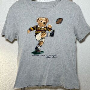 Polo by Ralph Lauren Grey Tee with Polo Bear Football Graphic